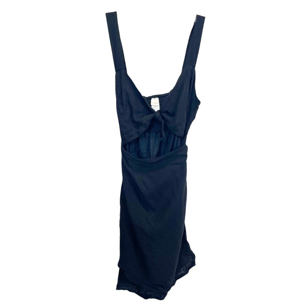 L*Space Morning Star Wrap Dress Black Tie Front Cut Out Cover Up Size Medium